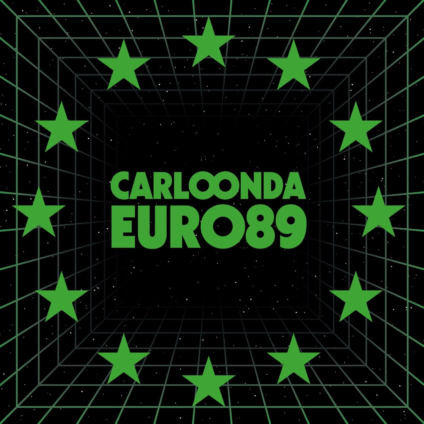 EURO89 cover: a ring of green stars on a green grid, the words Carloonda EURO89