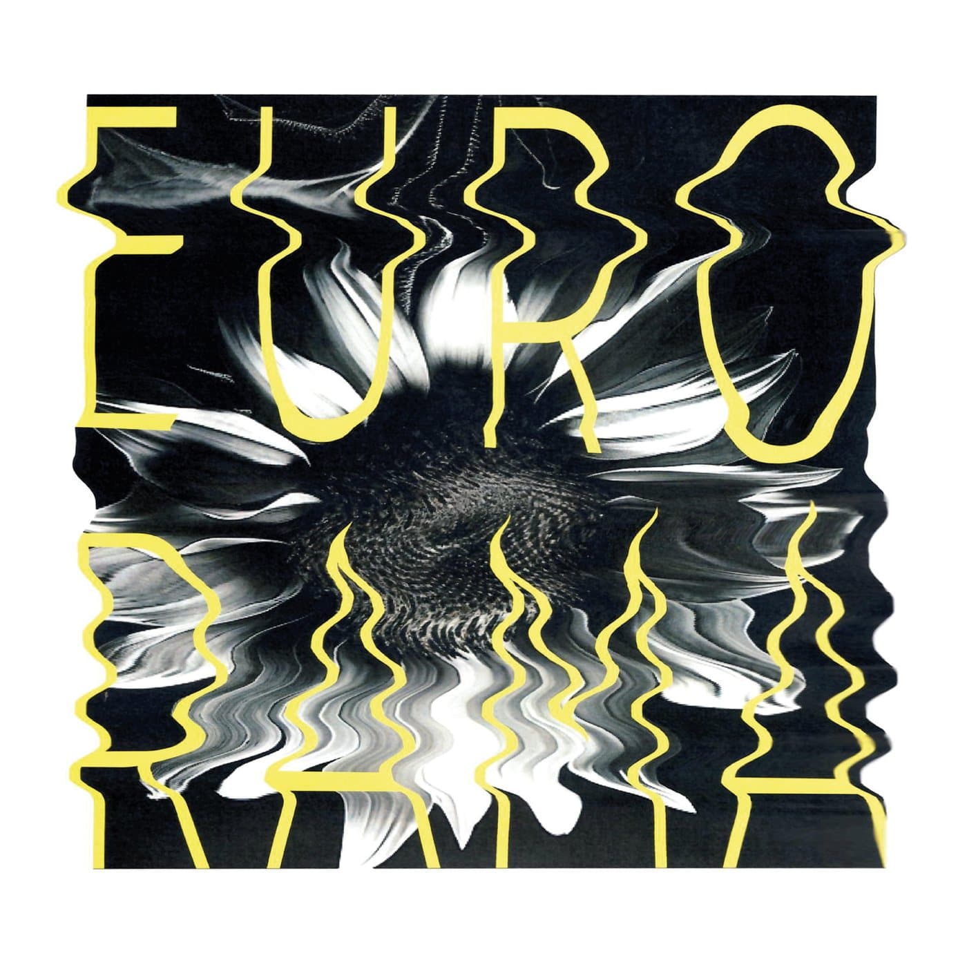 EURORAMA cover: warped yellow letters over a black and white flower